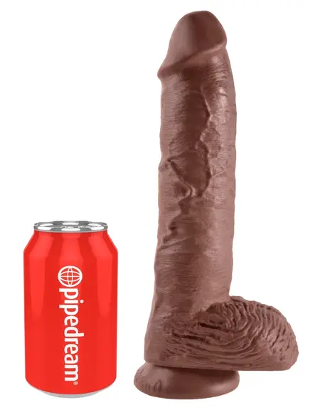 Pipedream King Cock 10 Inch Balls Brown Anatomical Model PVC