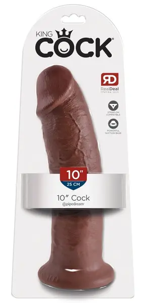 King Cock Model 10'' Anatomical Intimate Device Brown PVC 25 cm