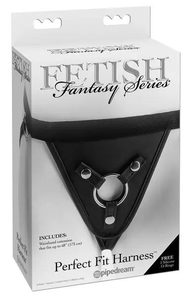 Perfect Fit FFS Adjustable Vinyl Harness with Multiple Rings, Black