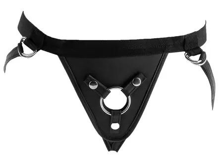 Perfect Fit FFS Adjustable Vinyl Harness with Multiple Rings, Black