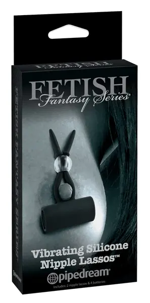 FFSLE Silicone Vibrating Nipple Lassos - Adjustable, 6 cm, Black