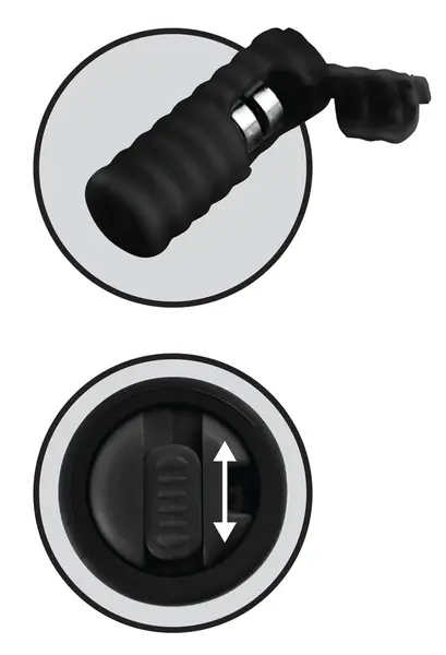 FFSLE Silicone Vibrating Nipple Lassos - Adjustable, 6 cm, Black
