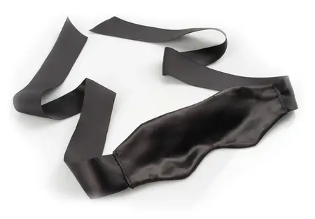 Sportsheets FFSLE Satin Eye Mask Black - Soft Adjustable Blindfold