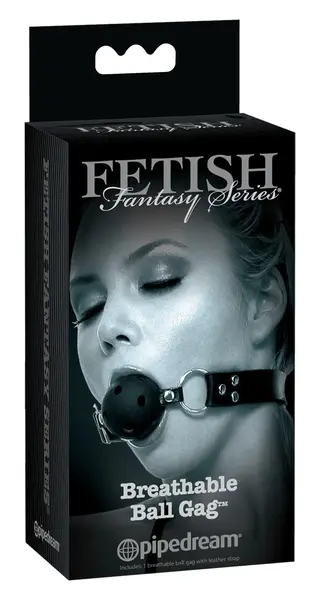 FFSLE Adjustable Airflow Ball Gag Black 4cm - Breathable System
