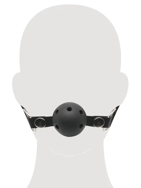 FFSLE Adjustable Airflow Ball Gag Black 4cm - Breathable System