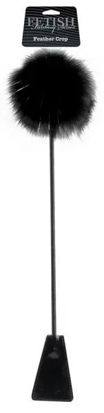 Fetish Fantasy Series FFSLE Feather Crop Black 51cm Dual-Sided Accessory