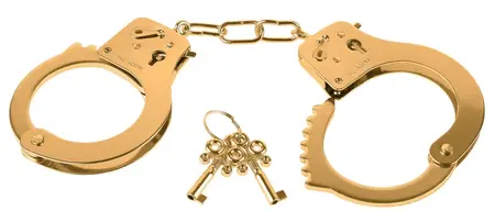 FFS Gold Metal Handcuffs with Safety Release System - Universal Size