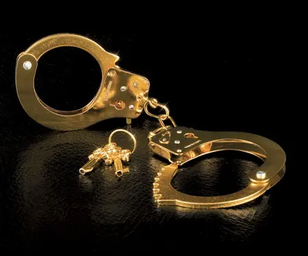 FFS Gold Metal Handcuffs with Safety Release System - Universal Size