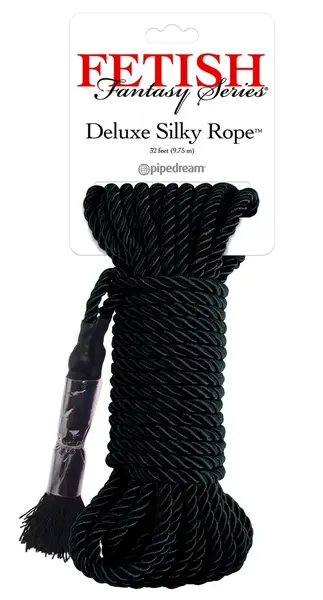 Pipedream FFS Deluxe Silk Rope Black 10m - Durable Polyester Bondage Rope