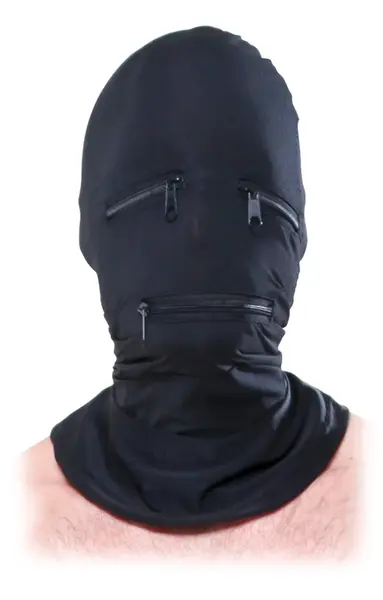 Fetish Fantasy Series Zipper Face Hood Black - Flexible Breathable Mask