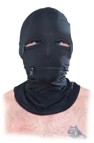 Fetish Fantasy Series Zipper Face Hood Black - Flexible Breathable Mask