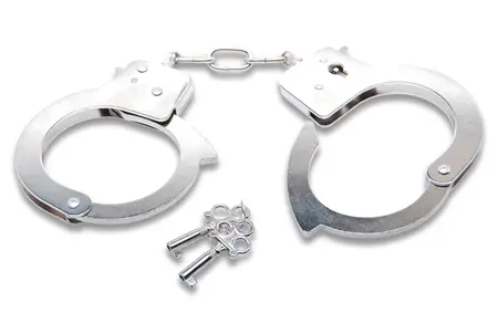 FFS Metal Handcuffs Silver Adjustable with Safety Quick-Release 9.6cm