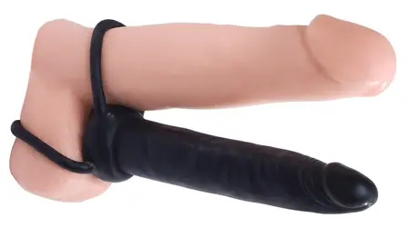 FFS Double Trouble Dark - Multifunctional Couple’s Ring & Anal Attachment, Black