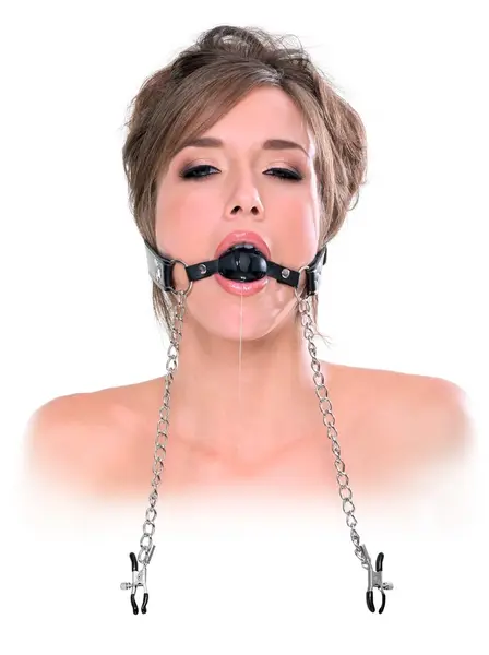 Fetish Fantasy Elite Deluxe Ball Gag System with Adjustable Clamps 56cm