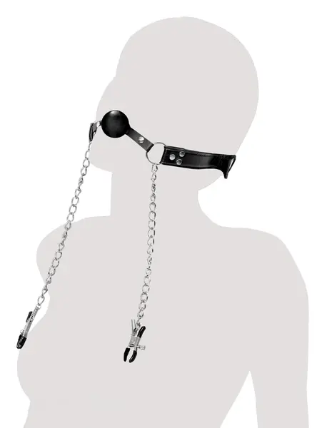 Fetish Fantasy Elite Deluxe Ball Gag System with Adjustable Clamps 56cm