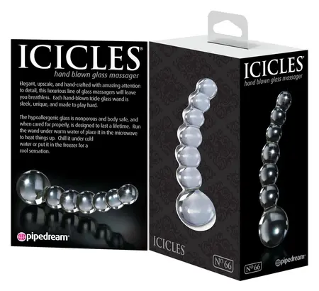 Pipedream Icicles No. 66 Glass Massage Tool Transparent 12cm