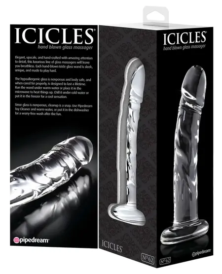 Pipedream Icicles No. 62 Transparent Glass Massage Tool 18cm
