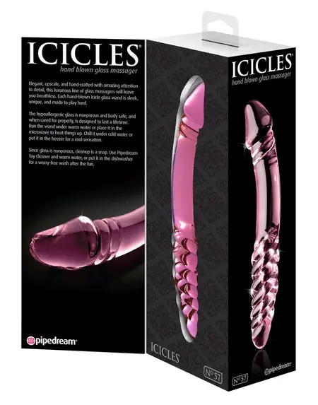 Pipedream Icicles No. 57 Pink Glass Intimate Massager 12 cm