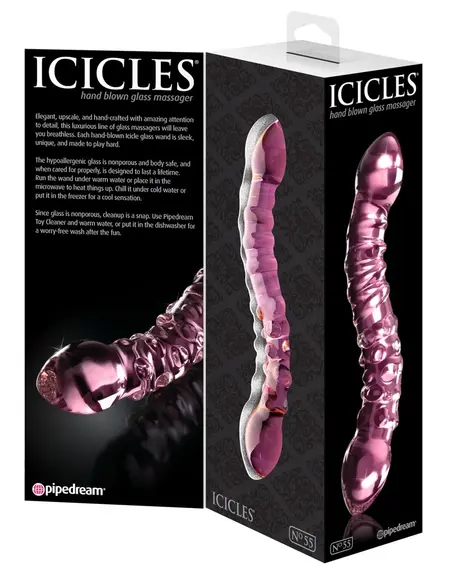 Pipedream Icicles No. 55 Pink Glass Intimate Massager 19.5cm