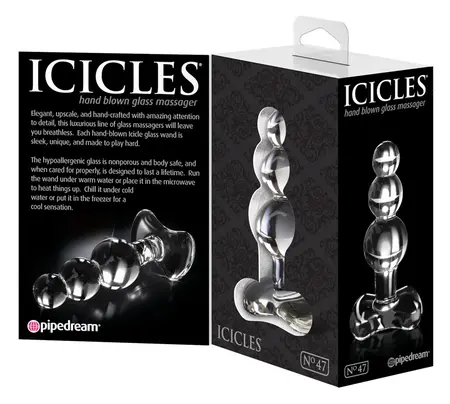 Pipedream Icicles No. 47 Clear Glass Plug 10.5cm Hypoallergenic