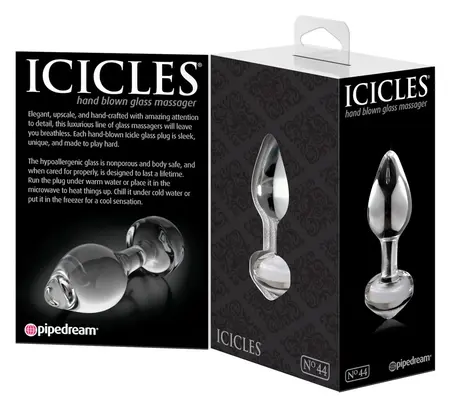 Pipedream Icicles No. 44 Glass Massage Plug 8 cm Transparent