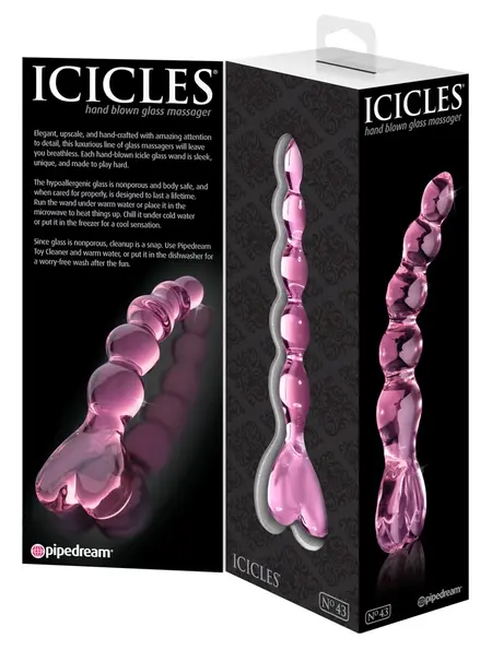 Pipedream Icicles No. 43 Pink Glass Massage Wand 20 cm