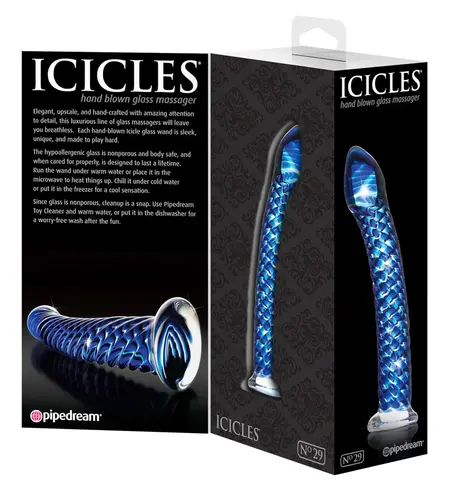 Pipedream Icicles No. 29 Blue Glass Intimate Massager 19 cm