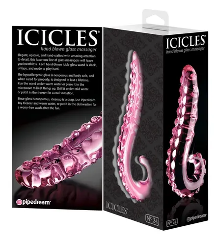 Pipedream Icicles No. 24 Pink Glass Intimate Massager 15.5 cm