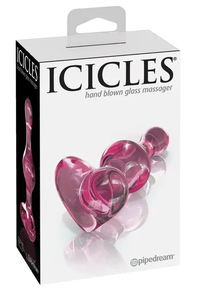 Pipedream Icicles No. 75 Pink Glass Plug - Handcrafted, Hypoallergenic, 9.5 cm