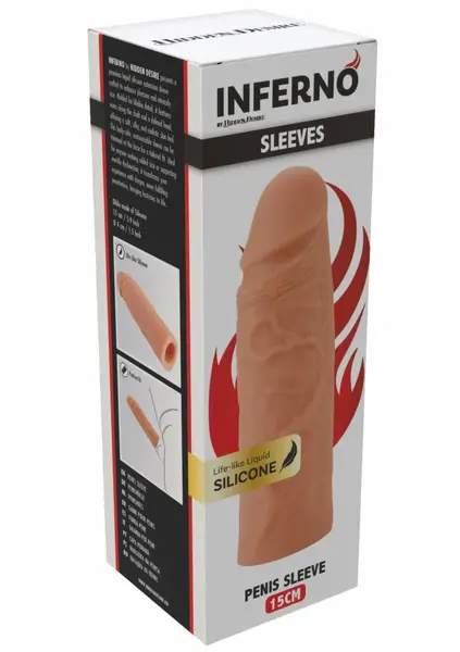 INFERNO by HIDDEN DESIRE Liquid Silicone Extension Sleeve 15 cm