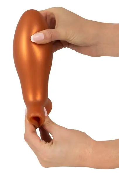 ANOS Soft XL Cone-Shaped Intimate Plug with Suction Base 16 cm Black