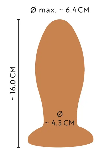 ANOS Soft XL Cone-Shaped Intimate Plug with Suction Base 16 cm Black