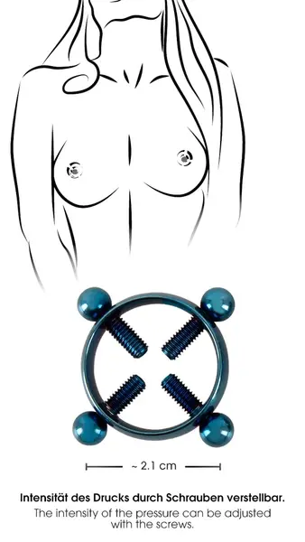 Bad Kitty Blue Moon Adjustable Nipple Jewellery Stainless Steel 2 pcs