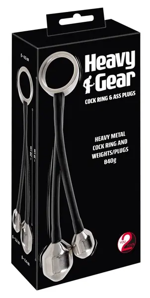 Mystim Heavy Gear Dual Plug Intimate System Metal & Silicone 31cm