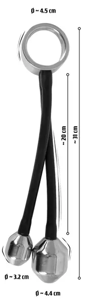Mystim Heavy Gear Dual Plug Intimate System Metal & Silicone 31cm