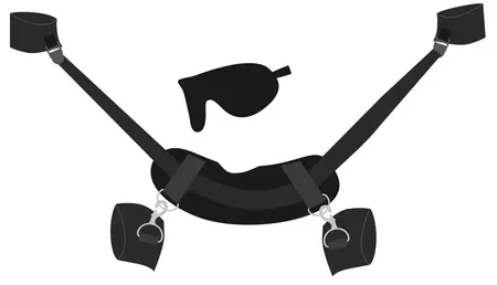 Bad Kitty Adjustable Full-Body Restraint Set with Plush Padding & Blindfold