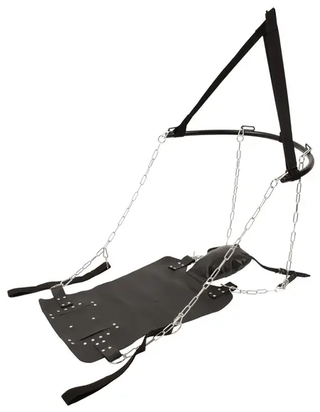 You2Toys Adjustable Leather Support Swing with Chains, Black, Max 75x49cm