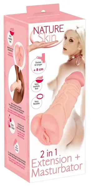 Nature Skin 2in1 Extension & Sleeve TPE 22.1cm Anatomical Model