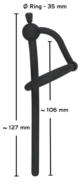 You2Toys Silicone Urethral System with Removable Stopper 12.7 cm Black
