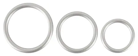 You2Toys Metallic Silicone Support Ring Set, 3 Sizes, Flexible, Black