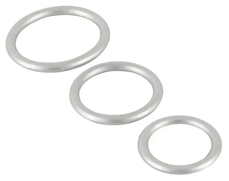 You2Toys Metallic Silicone Support Ring Set, 3 Sizes, Flexible, Black
