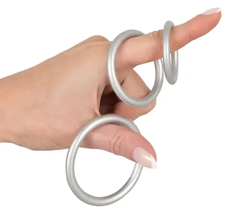You2Toys Metallic Silicone Support Ring Set, 3 Sizes, Flexible, Black