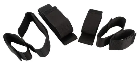 Bad Kitty Restraints Set 4-Piece - Adjustable Black Polypropylene Straps