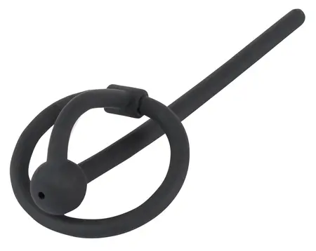 Mystim Glans Ring Intimate Urethral Dilator Silicone 12cm Black