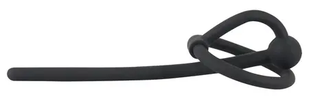 Mystim Glans Ring Intimate Urethral Dilator Silicone 12cm Black