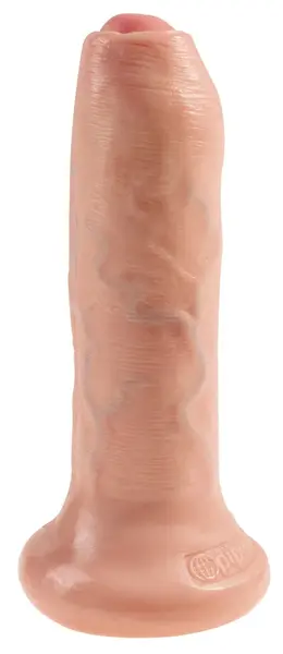 King Cock Model 6in Uncut Flesh - Anatomical Intimate Device with Suction Cup