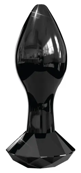 Pipedream Icicles No. 78 Glass Plug with Diamond-Shaped Base, Black 9 cm