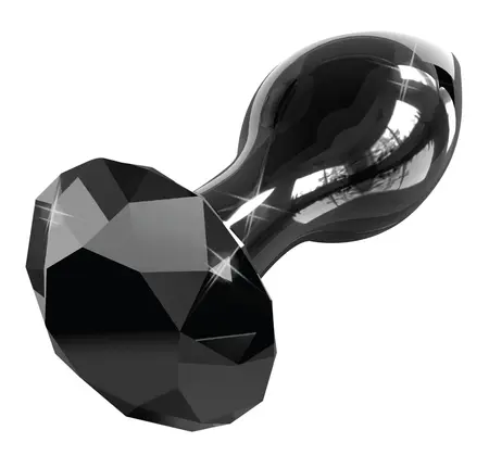 Pipedream Icicles No. 78 Glass Plug with Diamond-Shaped Base, Black 9 cm