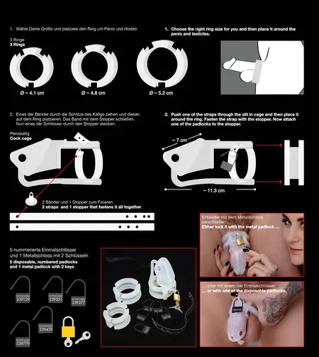 You2Toys Chastity Cage Set 15 pcs Transparent Adjustable System