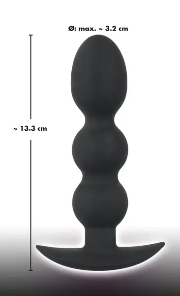 Black Velvets Intimate Beads 145g Silicone Soft Touch Black 13.3cm
